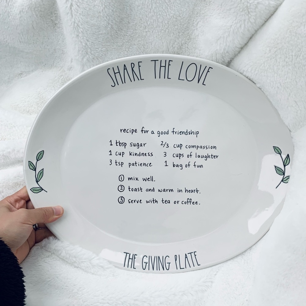 Rae Dunn | “Share The Loving, Giving Plate” Ceramic Platter | Brand New